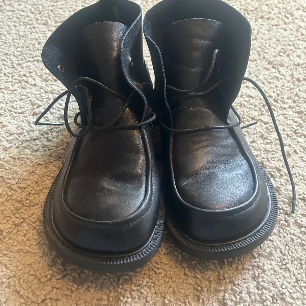 Women's Ankle Boots Oxford Shoes Wide Toe Box Lace up Genuine Leather Handmade - Picture 6 of 10